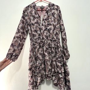 Tie waist floral dress